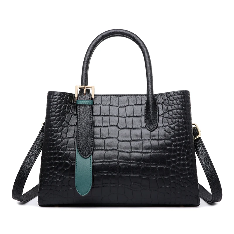 

100% Genuine Leather Handbags 2021 New Tote Tide Large-capacity Crossbody High-quality Crocodile Pattern Shoulder Bag Purses Gg