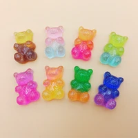 10pcs colorful resin bear nail rhinestones 3d cute charms nail acrylic accessories 1 11 7cm 3d decals for manicure supplies