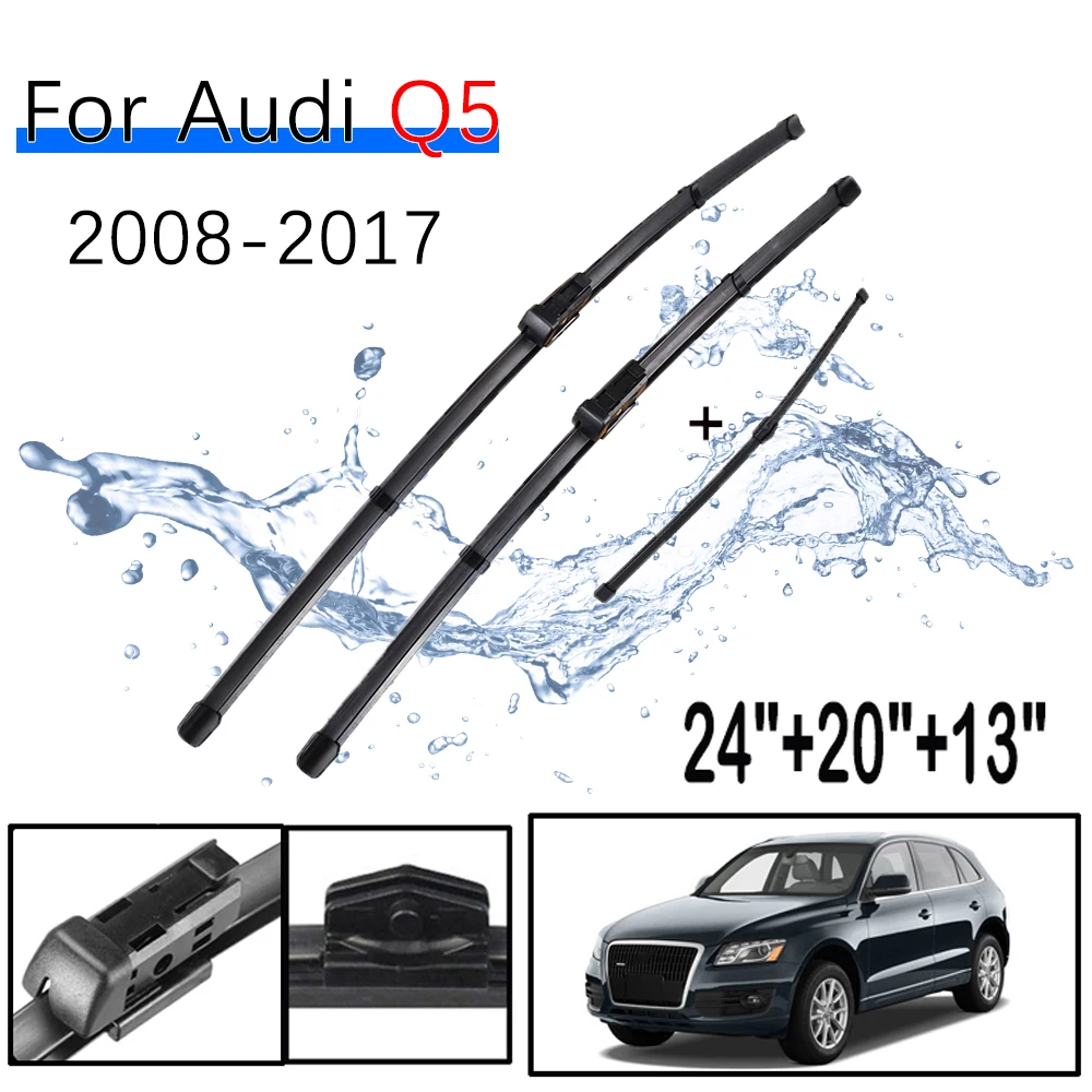 

Front & Rear Wiper Blades Set For Audi Q5 2008 - 2016 2017 Windshield Windscreen Window 24"+20"+13"