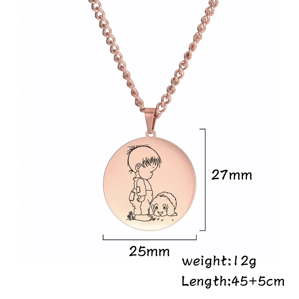 

My Shape Kawaii Cartoon Dog Baby Boy Necklace for Women Stainless Steel Animal Pendant Necklaces Choker Fashion Jewelry collier
