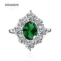 zhfangiye fashion silver 925 jewelry ring with zircon gemstone hand accessories adjustable finger rings for women wedding party
