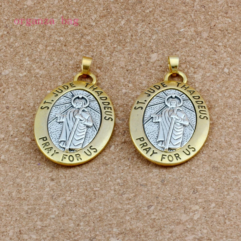 8 шт двухцветный ST JUDE Фаддей молимся для нас на крючках Очаровательные бусы