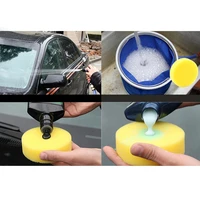 hot 12pcsset car window cleaning anti scratch car circle clean waxpolish yellow foam soft sponges pad durable to use tools