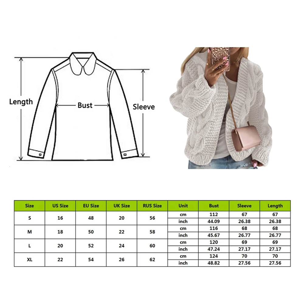 

Women Solid Colors Sweater New Twist Hat Cardigan Casual Solid Color Thick Thread Knit Sweater Women 2021 Autumn and Winter