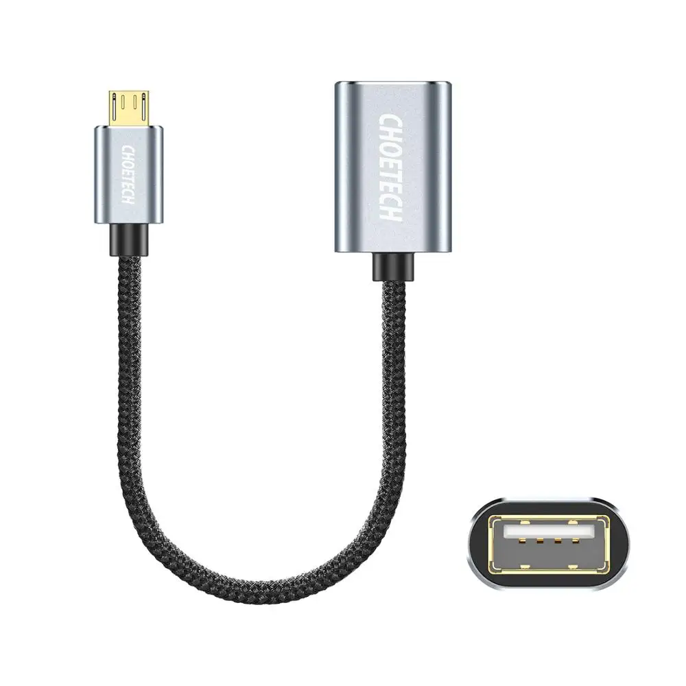CHOETECH Micro USB 2,0 OTG Кабель-адаптер для samsung S6 Tablet Android USB разъем для Xiaomi Redmi Note Micro USB OTG адаптер