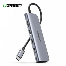 Док-станция Ugreen USB C-HDMI USB 3,0 концентратор SD TF док-станция для MacBook Pro Dell hp lenovo type C док-станция для ноутбука