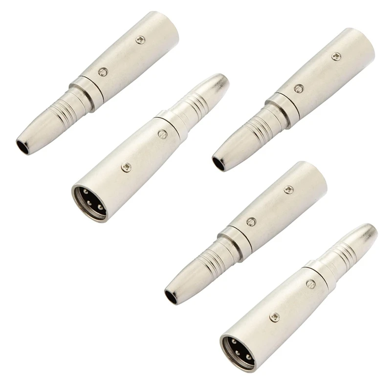 

5 шт. XLR 3-контактный штекер на 6,35 мм 1/4 дюйма гнездо стерео аудио кабель Mic адаптер Разъем Преобразователь
