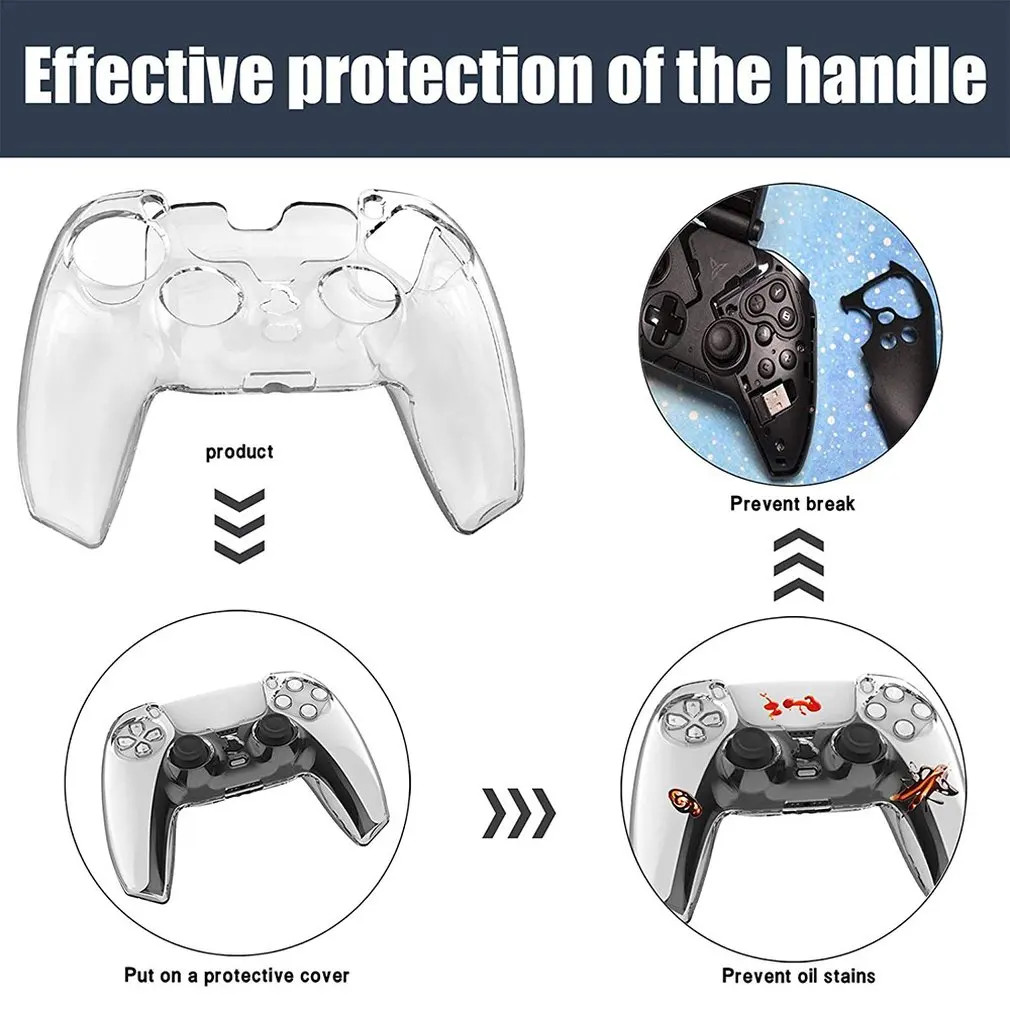 2020 новый ПК прозрачный защитный чехол для PS5 контроллер Противоскользящий