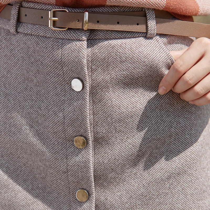 IEF осенне зимняя приталенная короткая стильная мини юбка с высокой талией