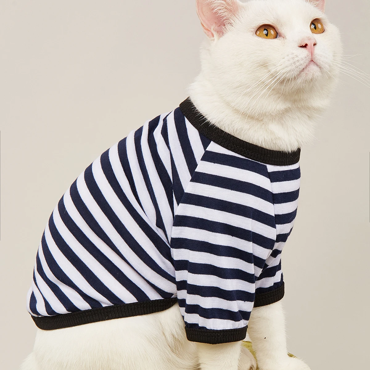 

Pet T-shirt Dog Shirt Striped Cotton Dog T-shirt Color Puppy Sweatshirt Breathable Cute Small Dog Cat Pet Clothes
