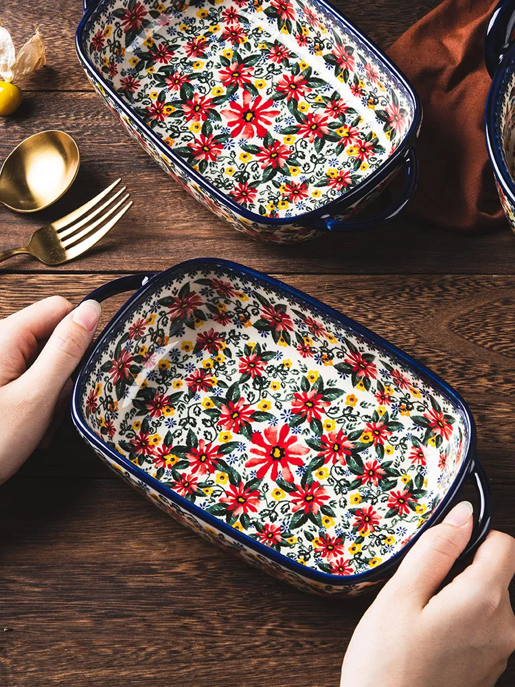 Салатница с керамической ручкой в стиле ретро домашняя духовка сковорода для