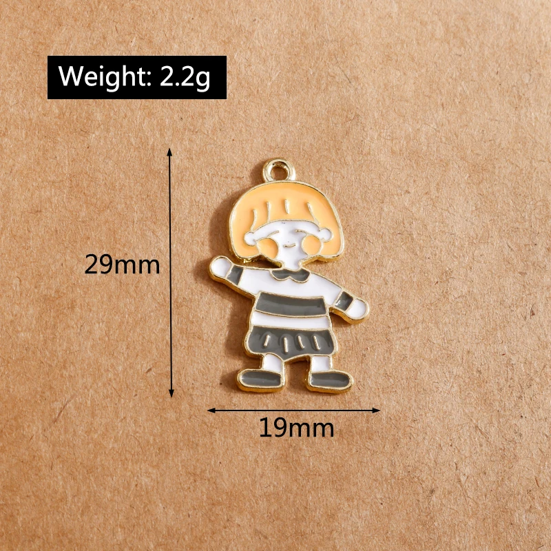 

10pcs/lot 19*29mm Enamel Girls Charms Cute Earring Pendant for Necklaces Bracelets Jewelry Making DIY Handmade Craft