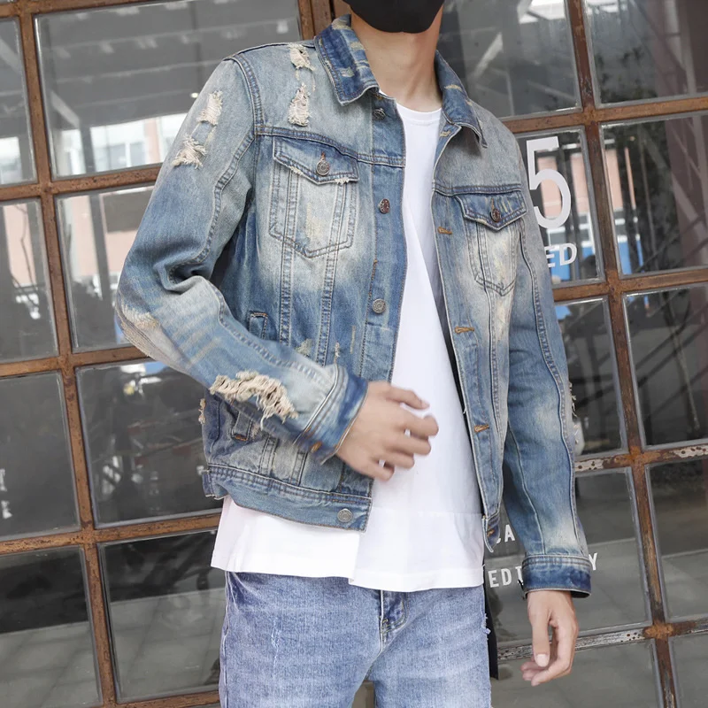 

Spring And Winter Fashion Men's Casual Denim Jacket Blue Long Sleeve Worker New Style Jean Jacket Men Slim Cowboy Coat