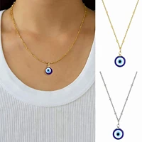 eye necklace simple adjustable eyes pendant chain necklace round blue eye pendant mystic devil protect lucky turkish charm