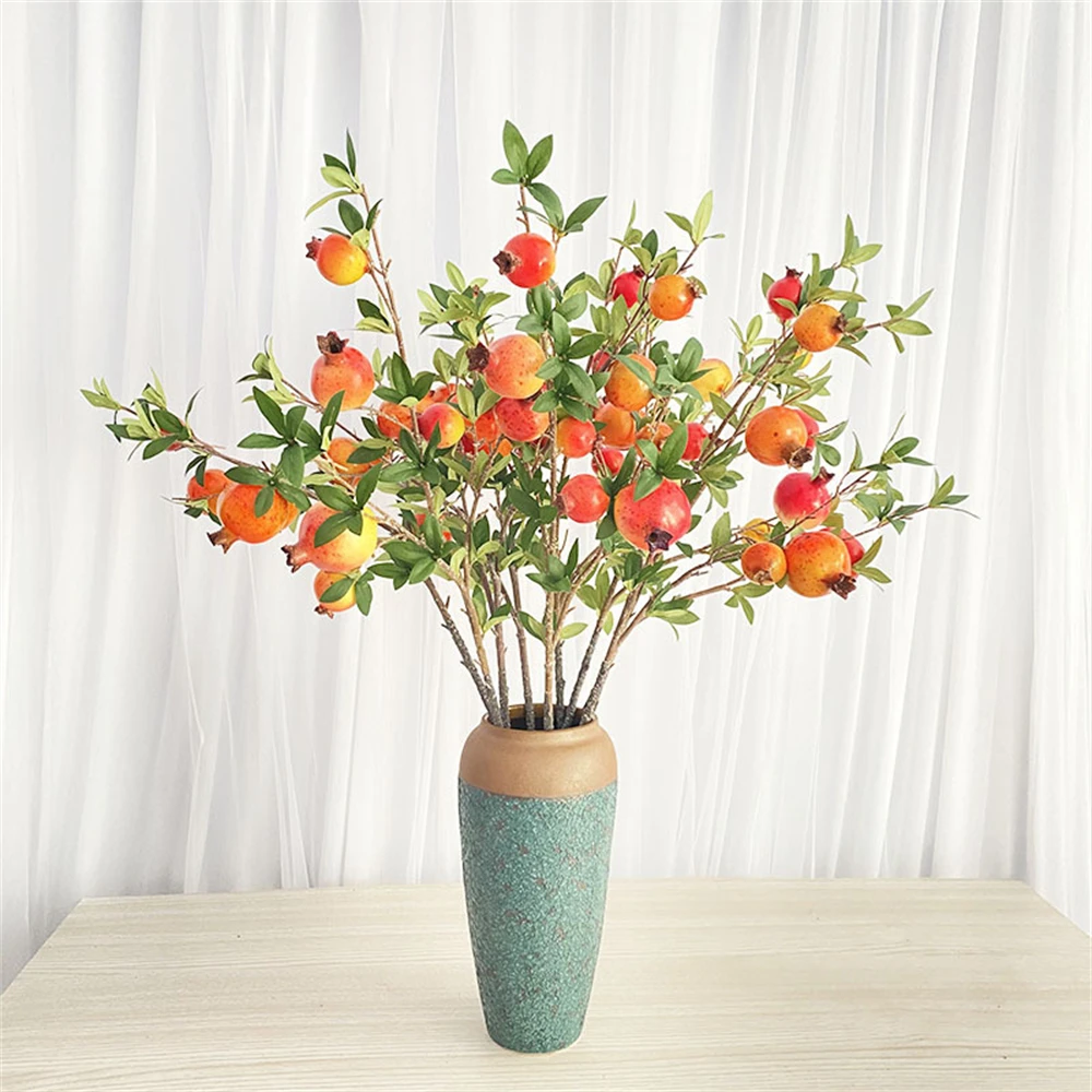 

Artificial Pomegranate Fruit Branch Foam Pomegranate Artificial Fruits Home Decoration Fake Plants Fruits Living Room Decoration