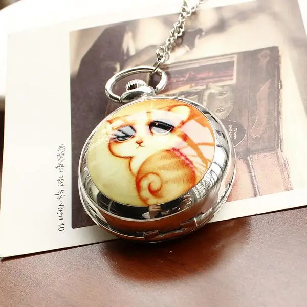 Женские карманные часы в стиле ретро 2020 керамические с милым котом китайском