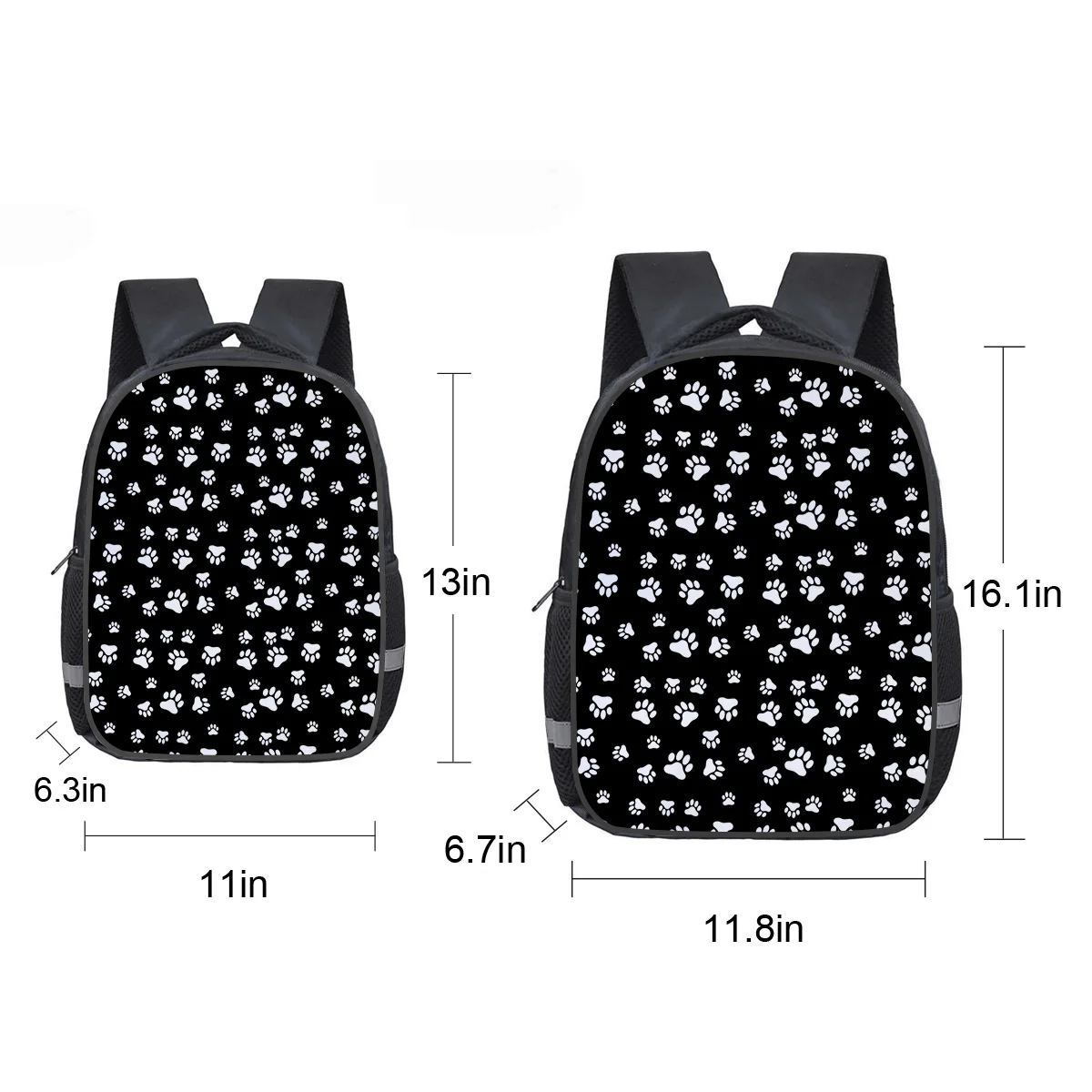 Рюкзаки черный белый кот собака коготь школьные сумки для девочек подростков