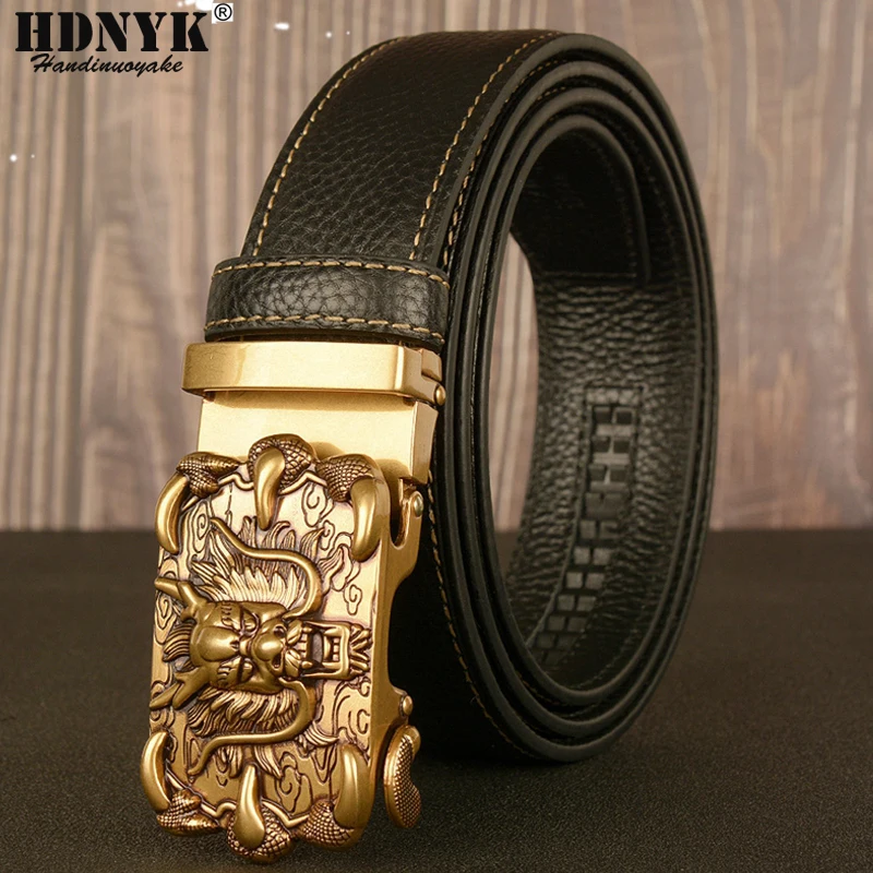 Factory Direct Cowskin Belt Fashion Dragon Designer Buckle Belt High Quality Genuine Leather Belt for Men Quality Assurance