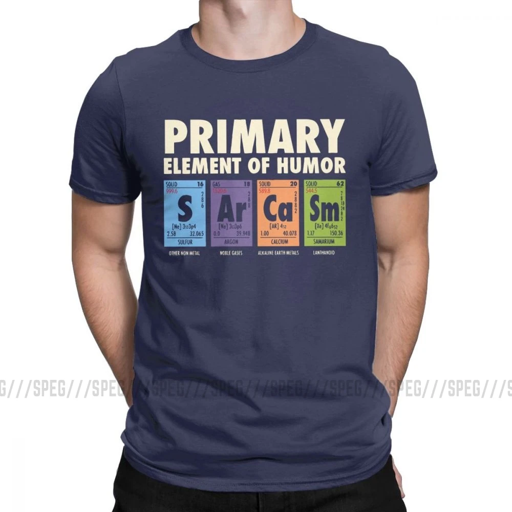 Тёмно-синий Смешная футболка для мужчин с принтом "Таблица юморов", S Ar Ca Sm Science Sarcasm Primary Elements Chemistry, хлопковые футболки размера плюс - Цвет: Тёмно-синий