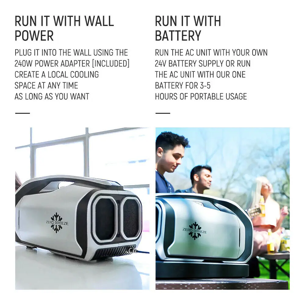 

Outdoor Portable Air Conditioning Refrigeration with Battery Travel Air Connection Adapter