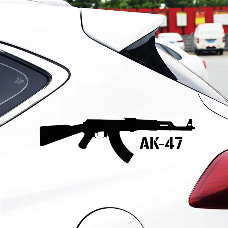 15X4.4CM Калашников AK-47 мультяшный пистолет автомобильные наклейки и виниловый