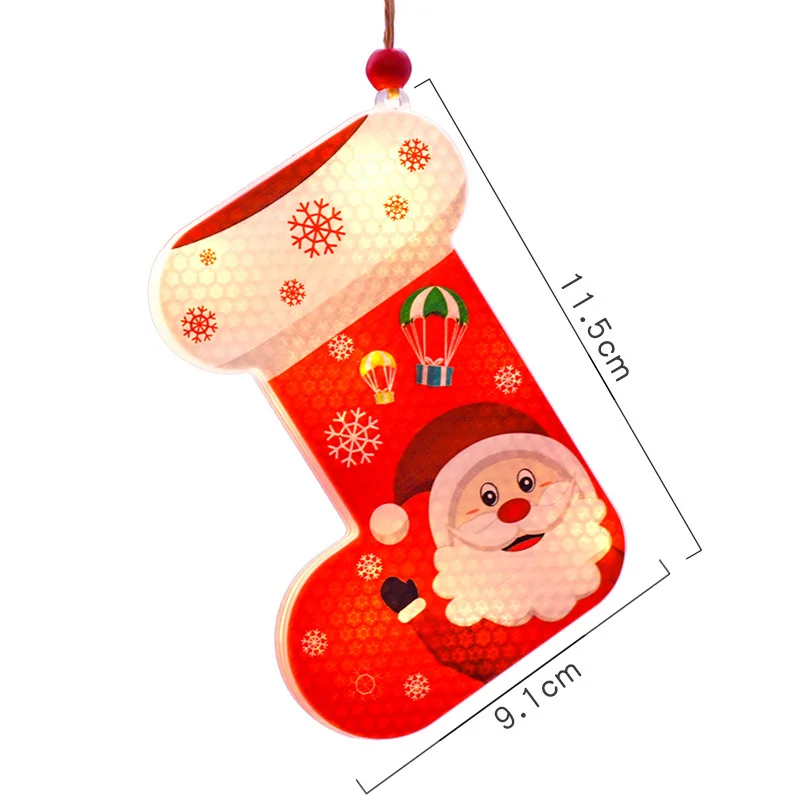 

Christmas Decoration Led Lights Xmas Tree Star Snowman Glowing Pendant Christmas Holiday Party Ornament Home Lighting Fixture