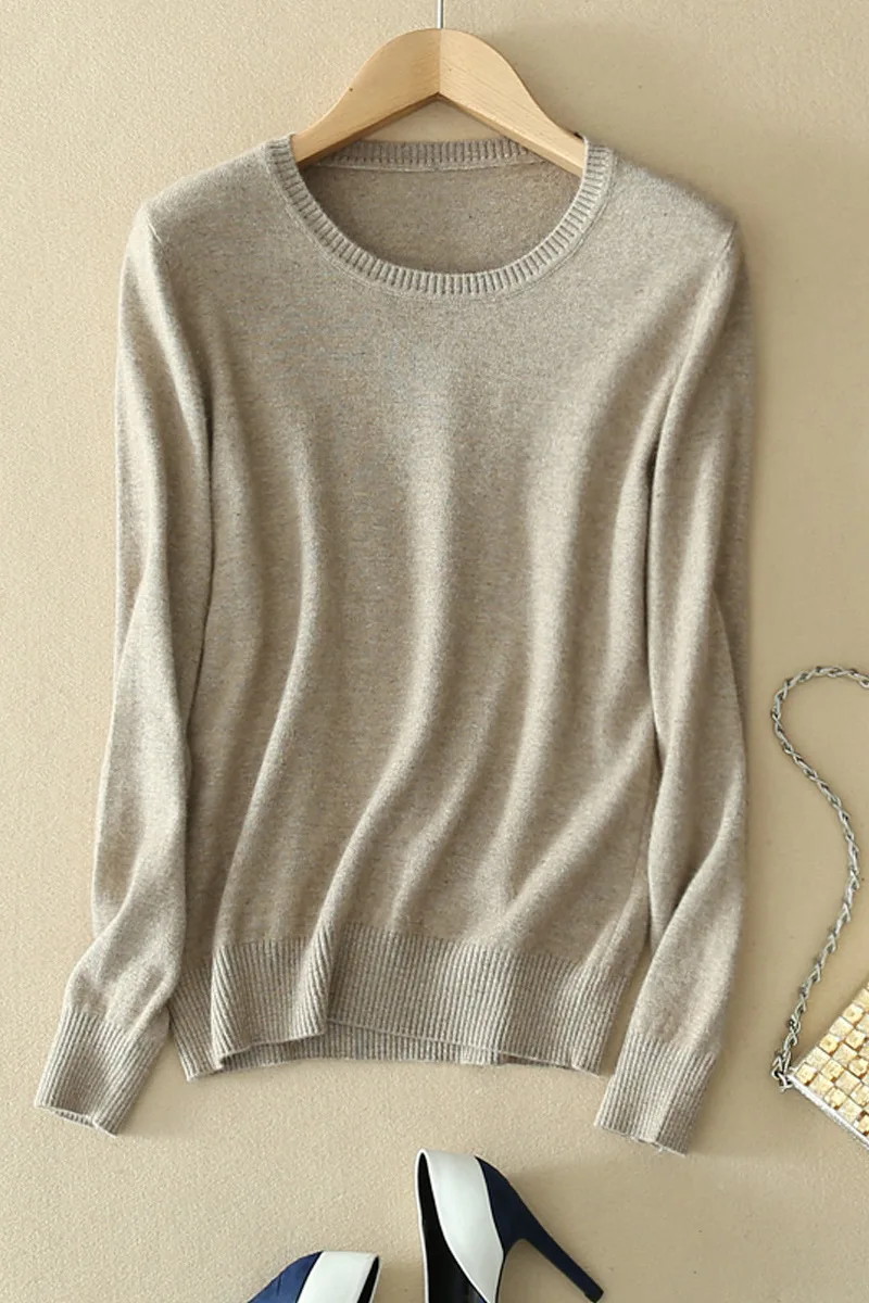

Sweaters, cashmere sweaters, knitted women's clothes, autumn and winter new round neck slim fit cardigan