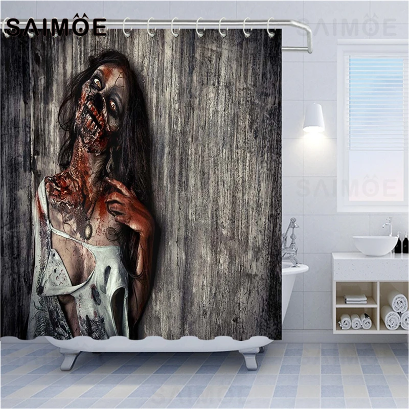 Занавеска для душа ATOMAX в виде зомби на Хэллоуин занавеска страшной мертвой