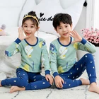 Детская Пижама, зимний комплект из топа с длинным рукавом и брюк, детские пижамы для мальчиков и девочек, детские пижамы, одежда для сна, подростковая одежда
