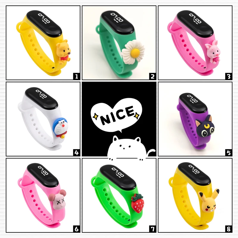 Часы детские электронные с цифровым светодиодным дисплеем спортивные для