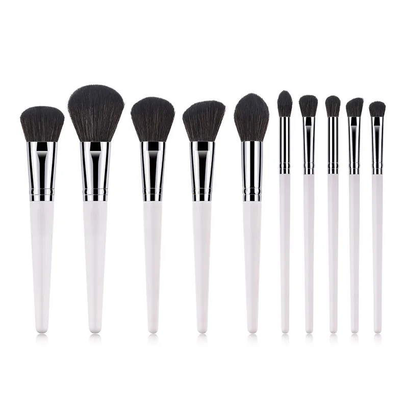 10pcs Makeup Brushes Set  wooden Handle For Powder Contour Blusher Liquid Cream Eyeshadow Cosmetics Brush tools