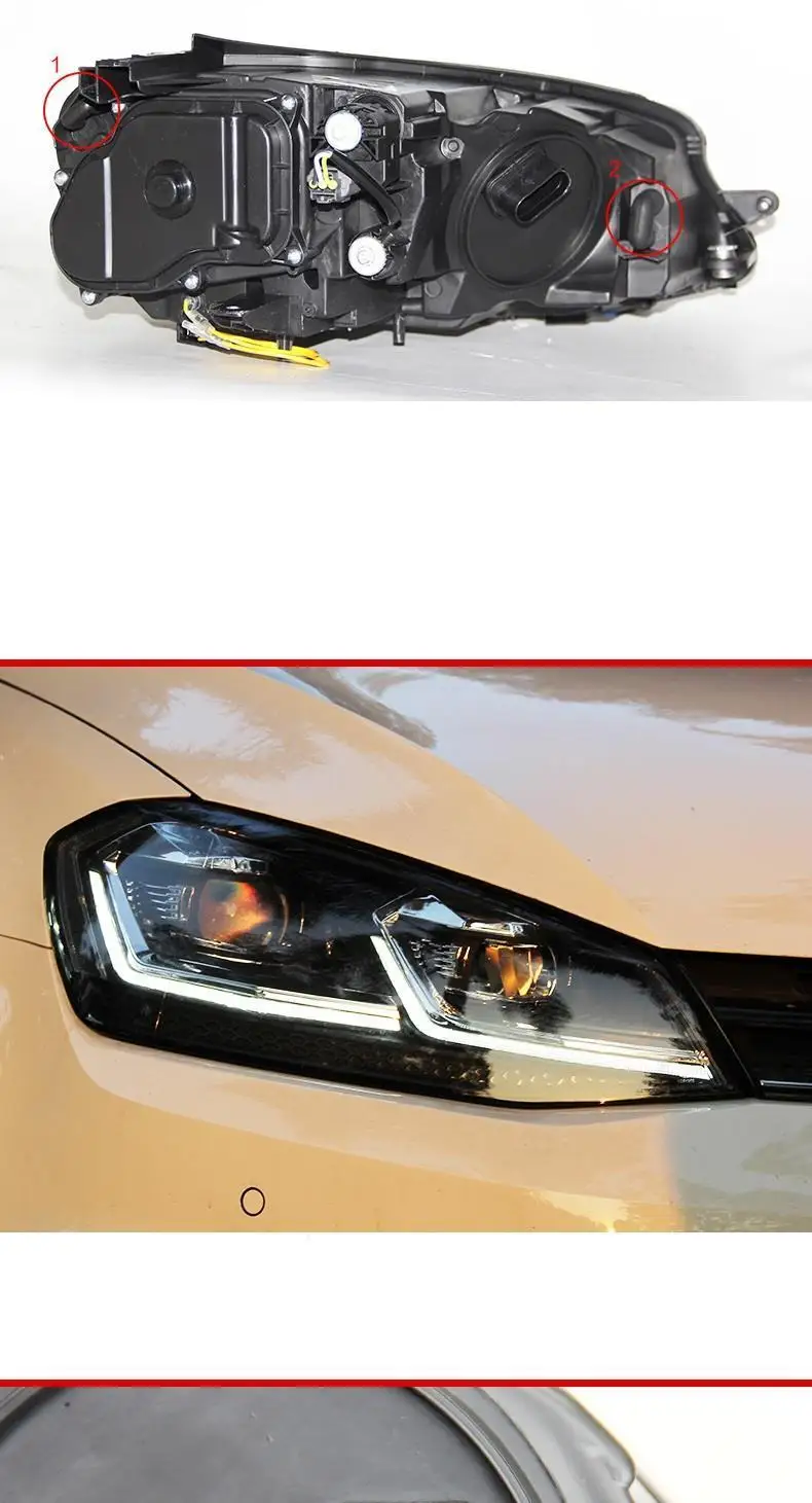 Drl Automovil Запчасти для укладки Neblineros Led Para Автомобильные фары Задние Автомобильные фары в сборе 14 15 16 17 для Volkswagen Golf 7