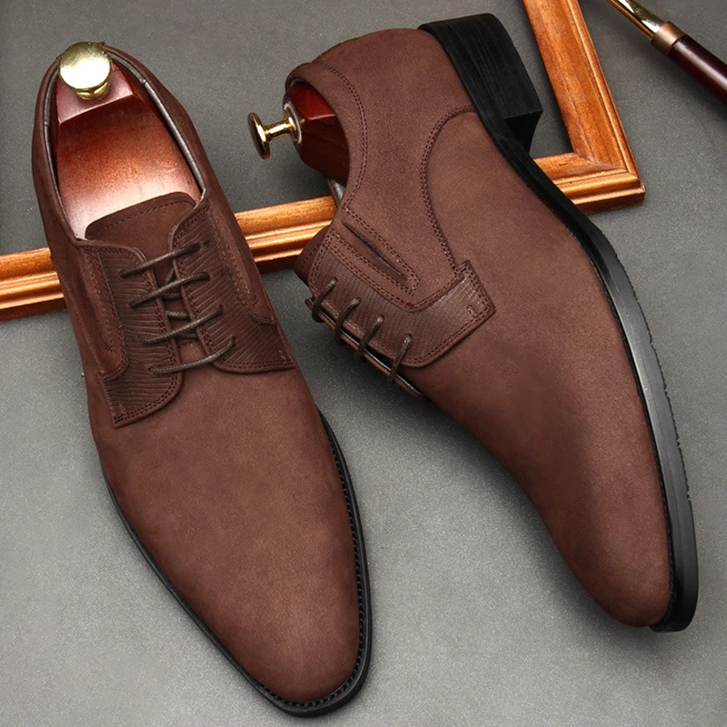 Туфли мужские классические из натуральной замши качественная офисная обувь