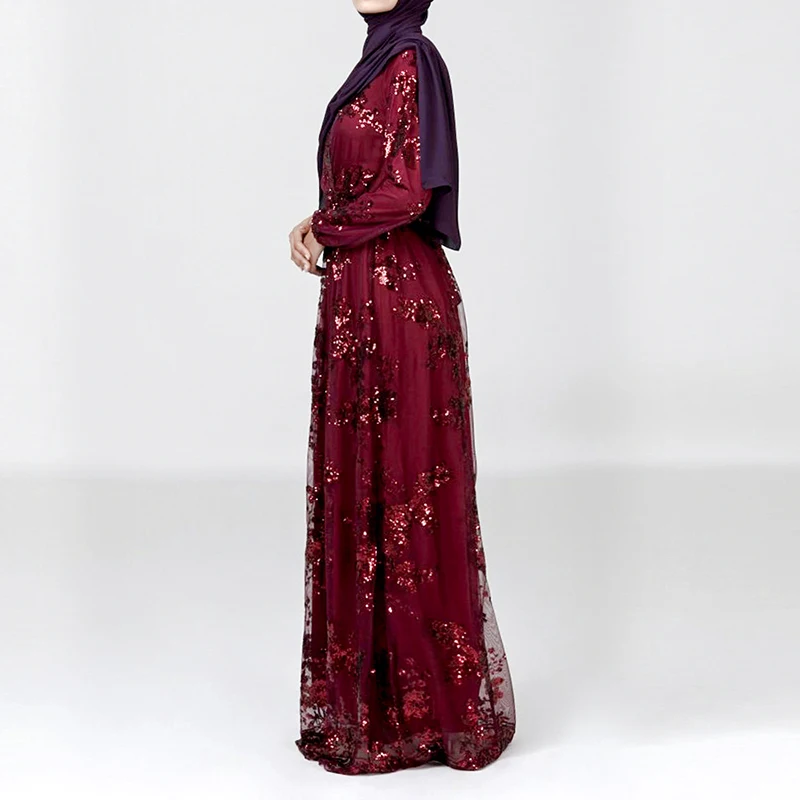 Sequin abaya Дубай турецкие платья мусульманское платье Абая для женщин хиджаб платье кафтан Турция Исламская одежда Кафтан Maroc Omani