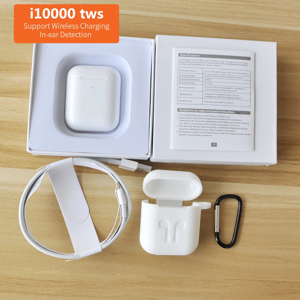 Add white kit Обновленный i10000 TWS i60 TWS Реплика 1:1 4 часа воспроизведения беспроводные Bluetooth наушники 5D супер бас наушники pk i500 i800 i200 - Цвет: Add white kit