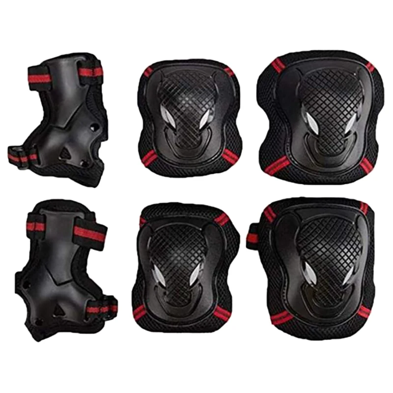 

Child's Pad Set, Kids' Cycling Roller Skating Knee Elbow Wrist Protective Pad Set 6Pcs