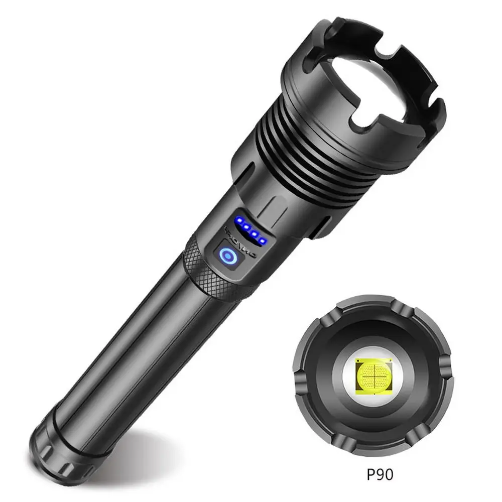 Мощный USB Перезаряжаемые светодиодный фонарик XHP90 COB 18650 & 26650 Батарея