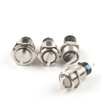 16mm19mm22mm 2 positions 5 pin metal selector rotary switch self locking self reset waterproof power knob switch with ledlight