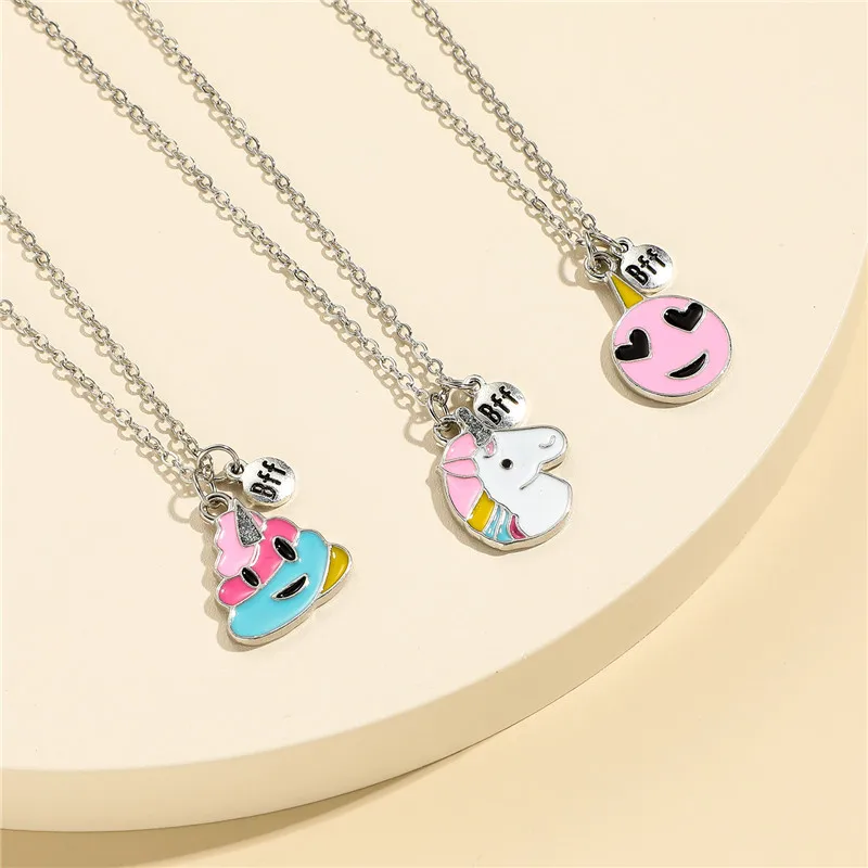 Ожерелье с подвеской BBF для 3 модных ожерелий милым единорогом дизайнерские