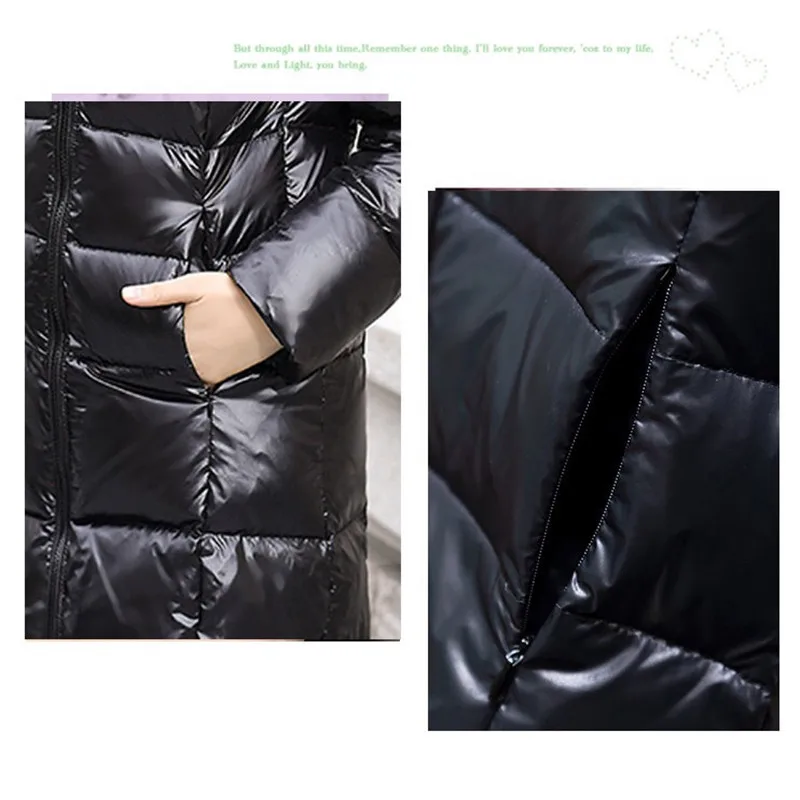 Женский пуховик с меховым воротником длинная толстая теплая свободная парка