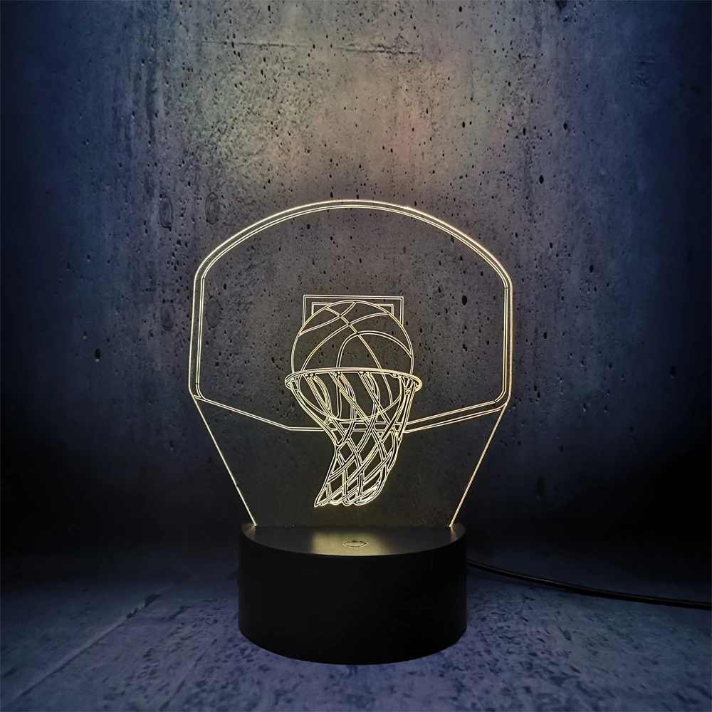 Баскетбольная спортивная корзина 3D лампа Ночной светильник светодиодный