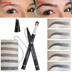 HANDAIYAN брови 4 вилка микро-резьба жидкий карандаш для бровей черный коричневый водонепроницаемый оттенок глаз бровей Тату ручка для увеличения бровей