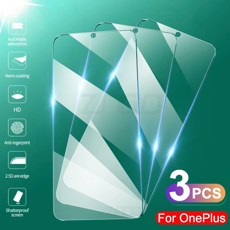 Закаленное стекло для Oneplus 7/7T/6/6T/8T Защитная пленка экрана с полным покрытием 5 5T 3 3T