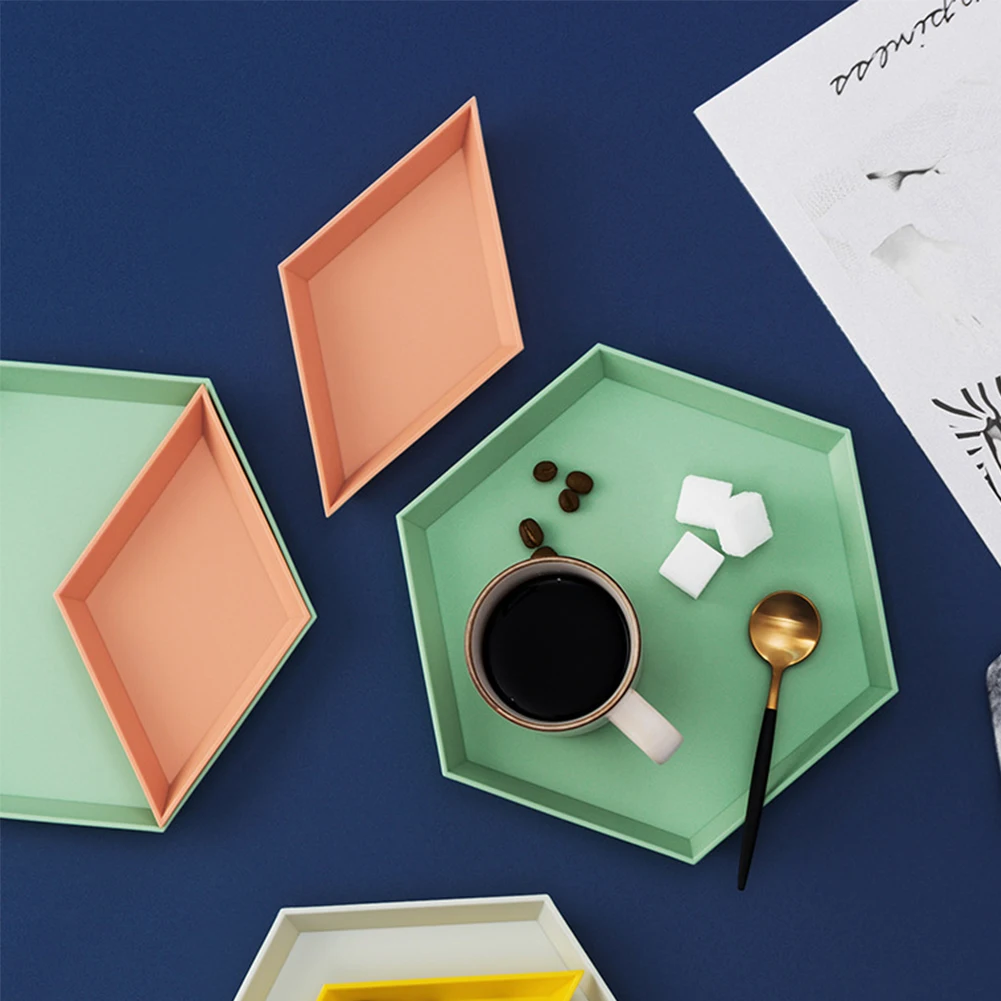 4 Geometric Tea tray color fruit plate desktop combination storage removable Storage jewelry | Дом и сад