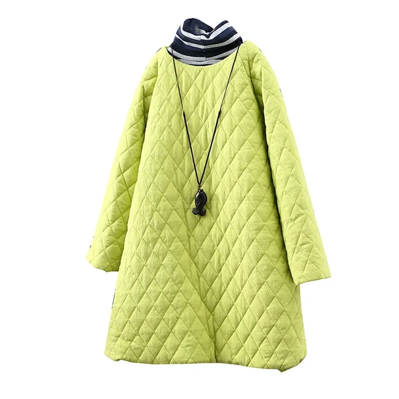 Новинка зимняя стильная художественная хлопковая льняная одежда средней длины в