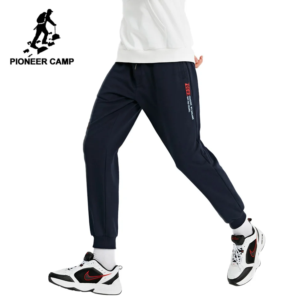 Мужские спортивные штаны Pioneer Camp черные повседневные хлопковые Джоггеры для