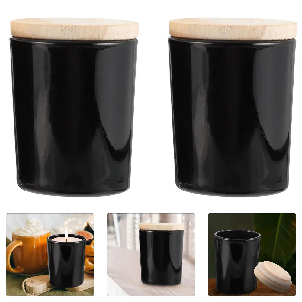 

2pcs Practical DIY Candle Jars Glass Aromatherapy Candle Jars DIY Candle Cups