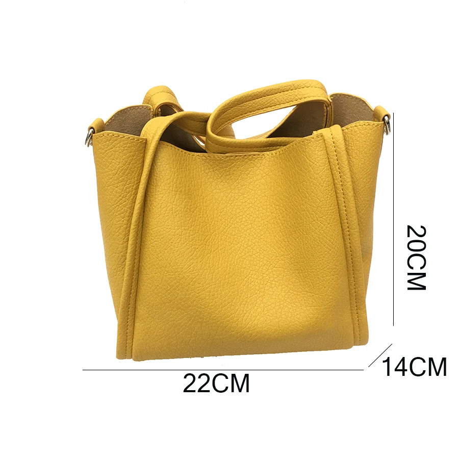 

Bucket Bag,Trendy Lady's Bag Pu Leather Shoulder Bag, Commuter Handbag Travel Shopper Crossbody Bag Pure Color Casual Tote New