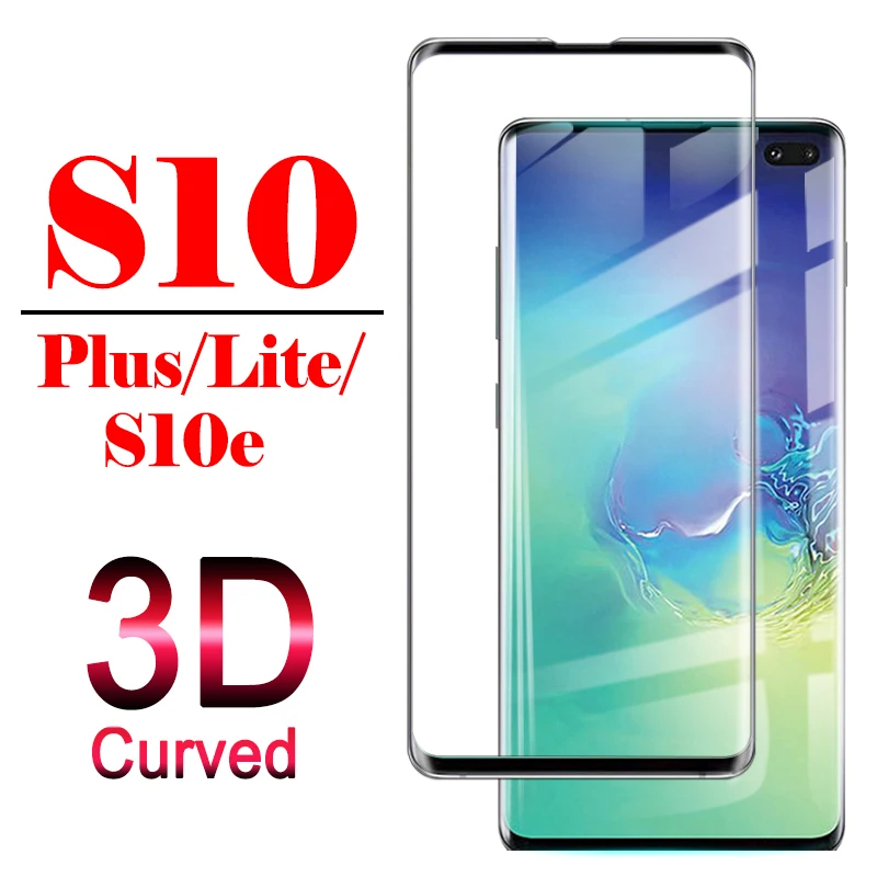Закаленное 3d стекло с изогнутыми краями для Samsung Galaxy S10 S9 Plus Защита экрана s10plus