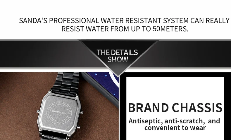 SANDA Military Sports Watches Waterproof Mens Watches Top Brand Luxury Clock Electronic LED Digital Watch Men Relogio Masculino